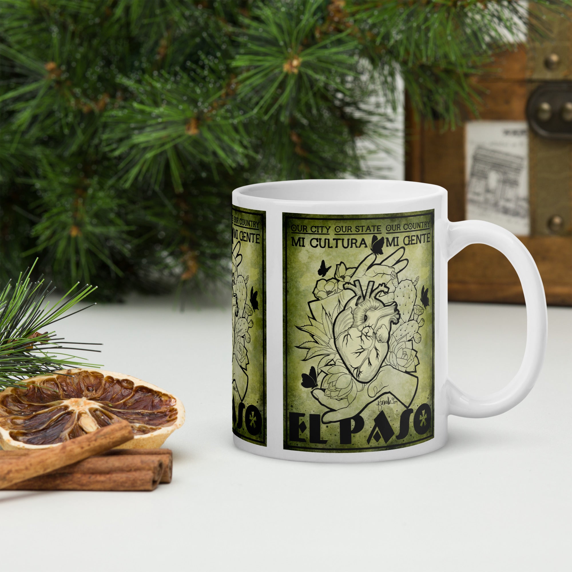 “El Paso” White glossy mug