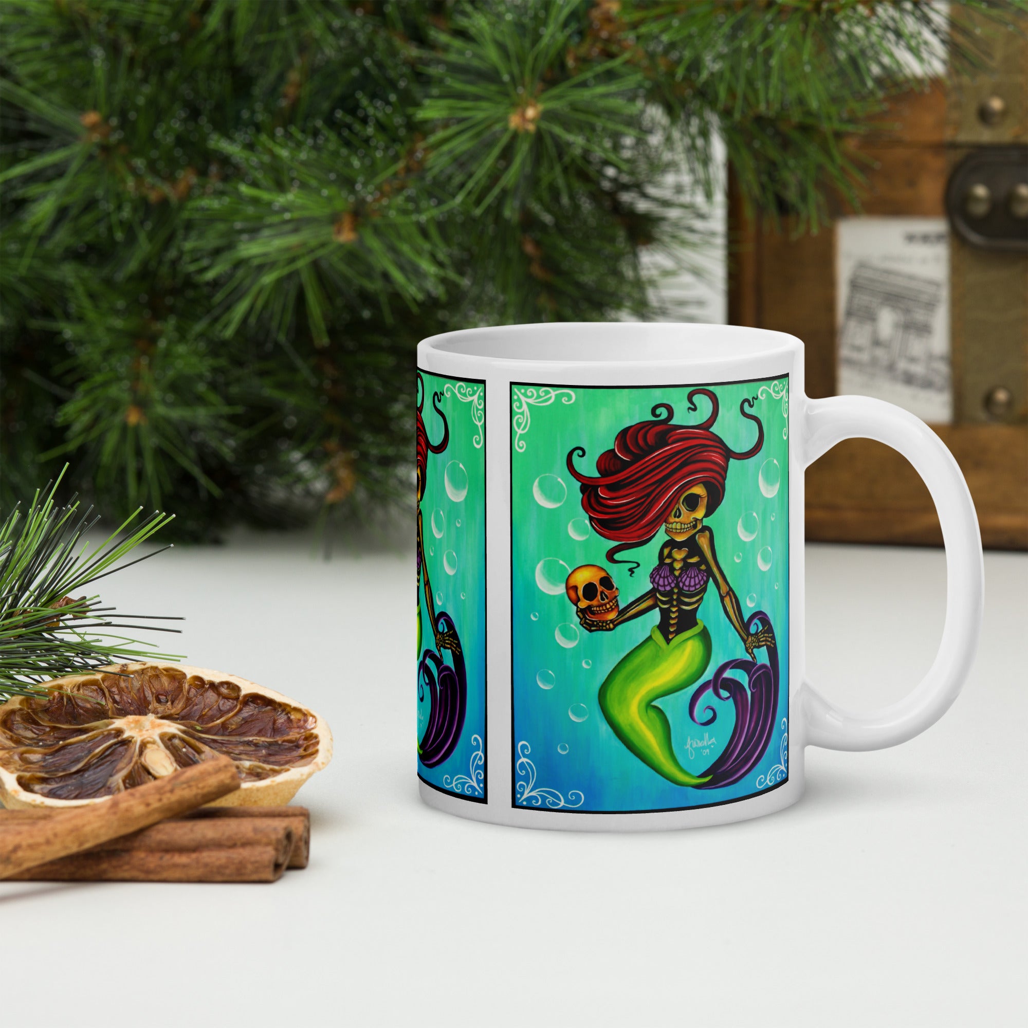 “La Sirena” White glossy mug