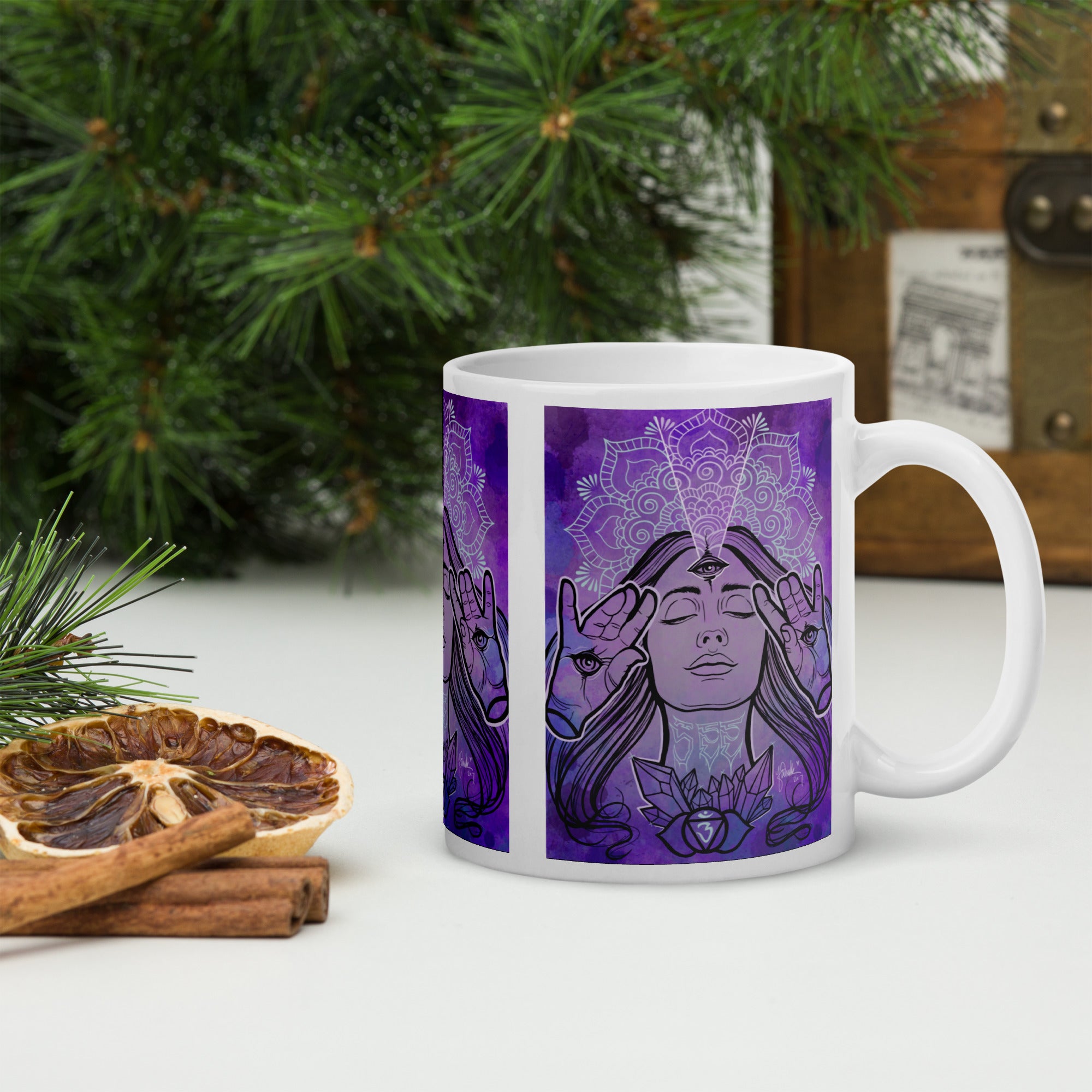 “See” White glossy mug