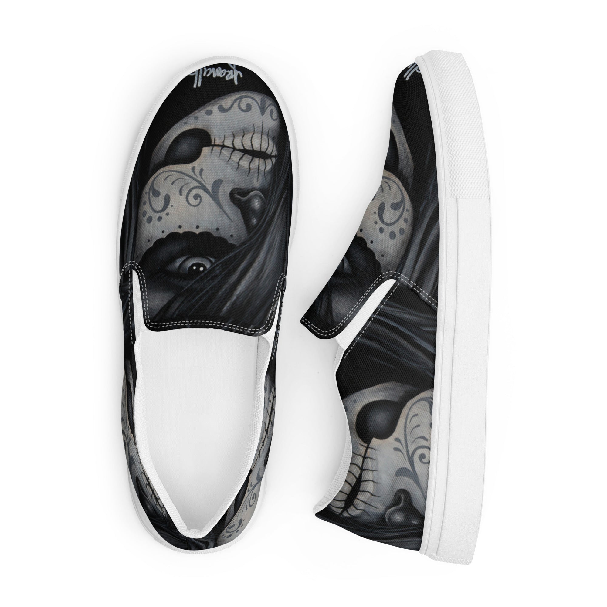 Women’s slip-on canvas 2024 shoes in Dia de los Muertos