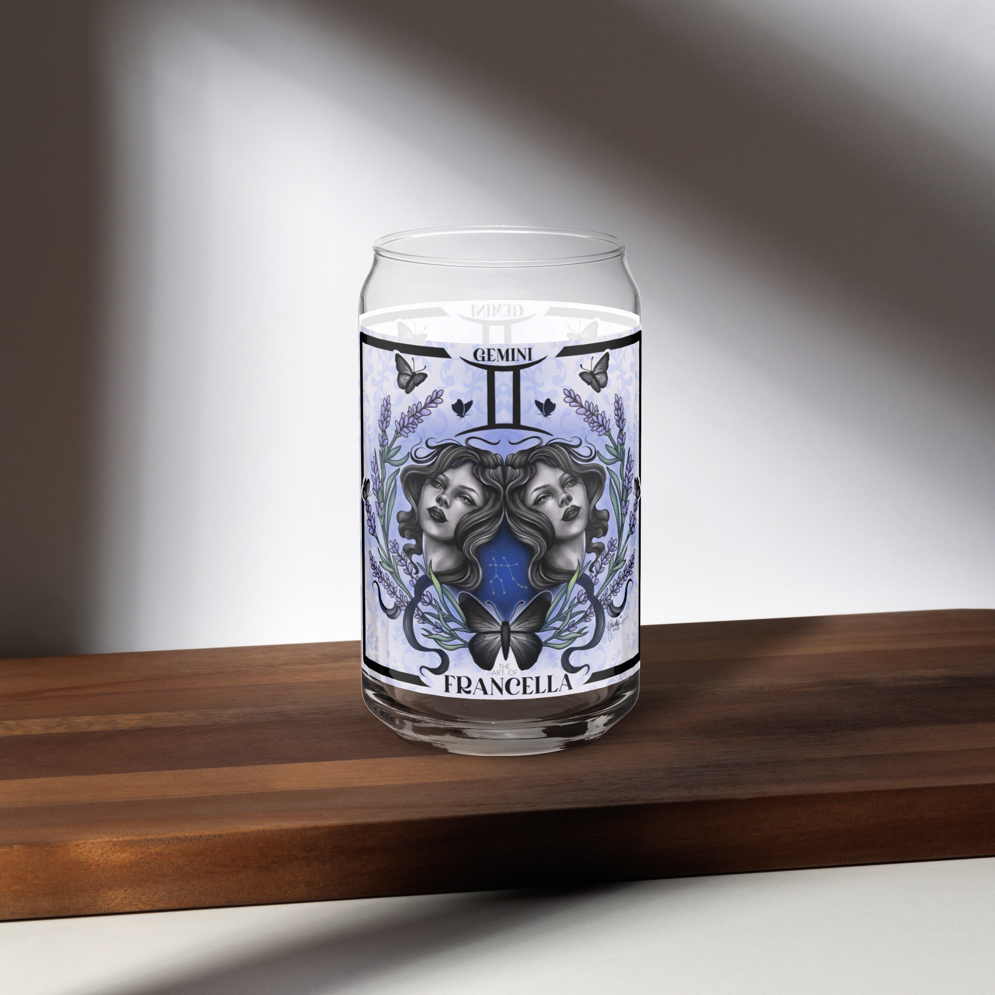 Gemini Zodiac Series Can-Shaped Glass