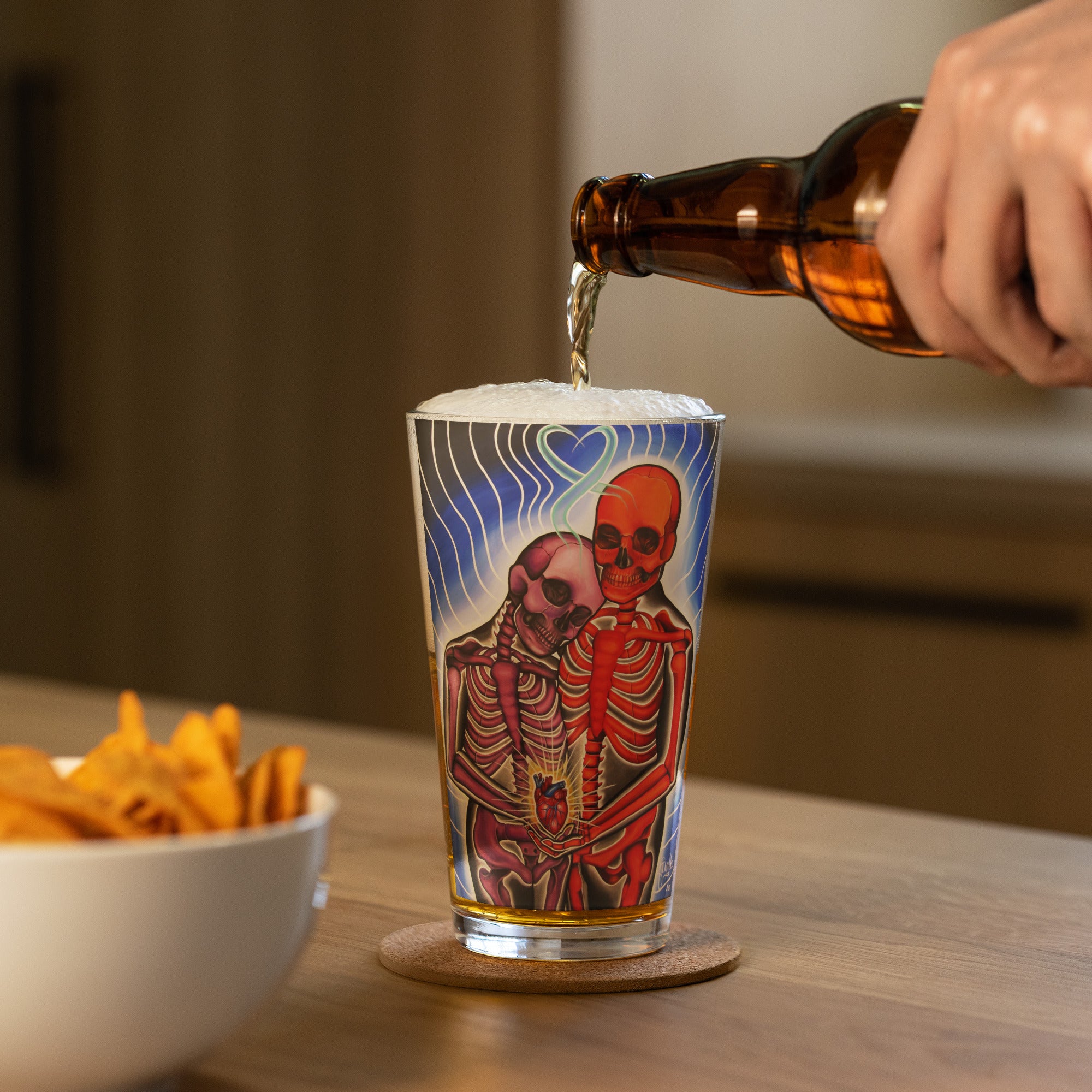 “Eternal Lovers” Shaker pint glass