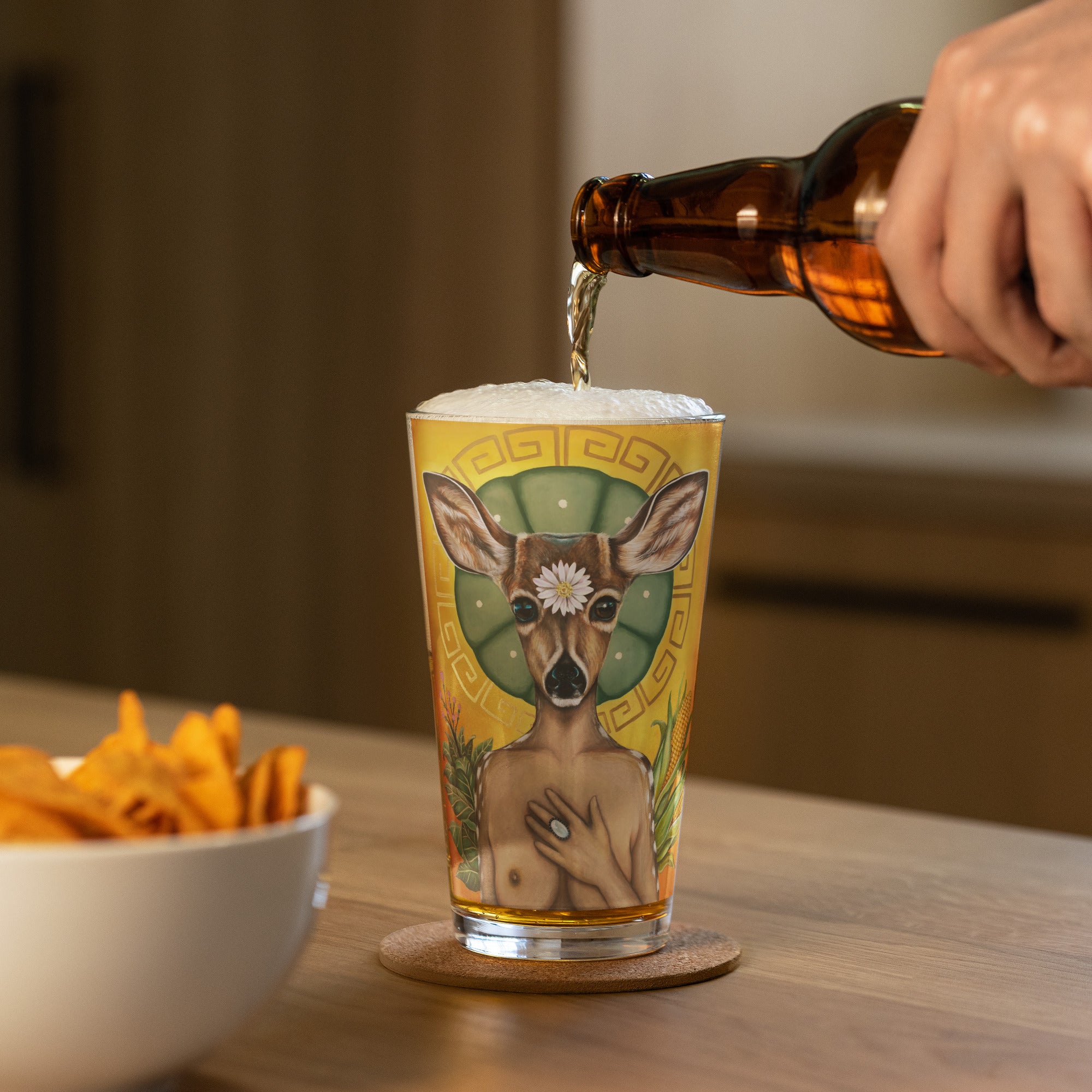 “Deer Medicine” Shaker pint glass