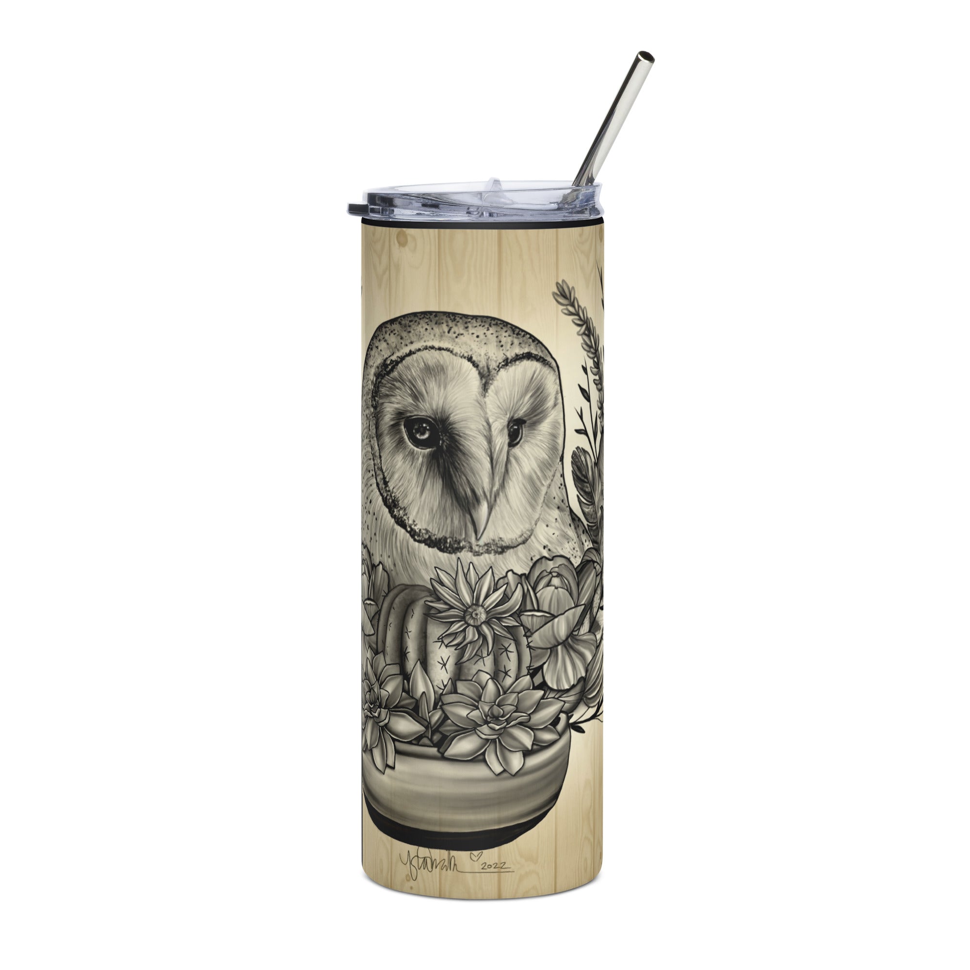 “Nature Owl” Stainless steel tumbler