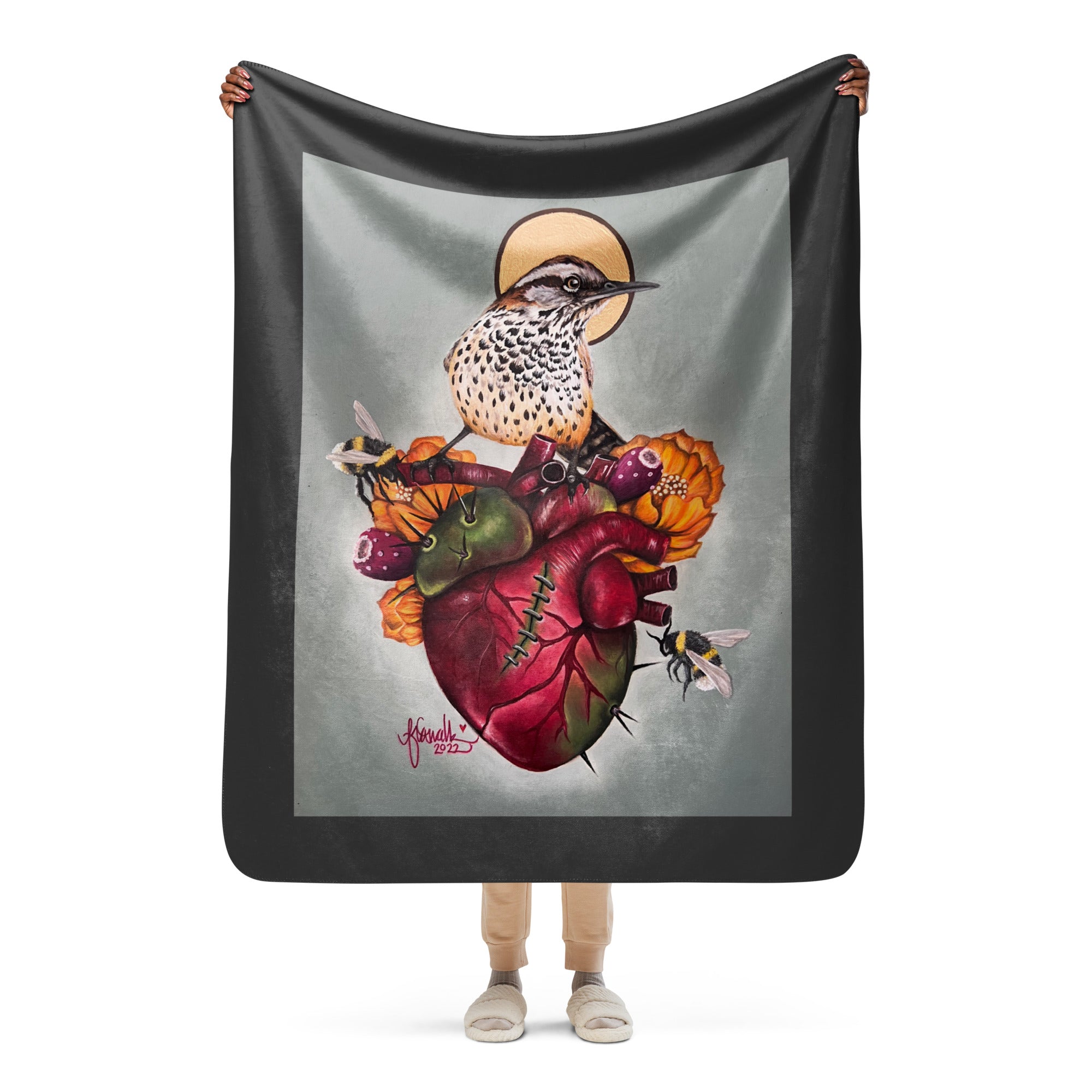 “Nature Heals” Sherpa blanket