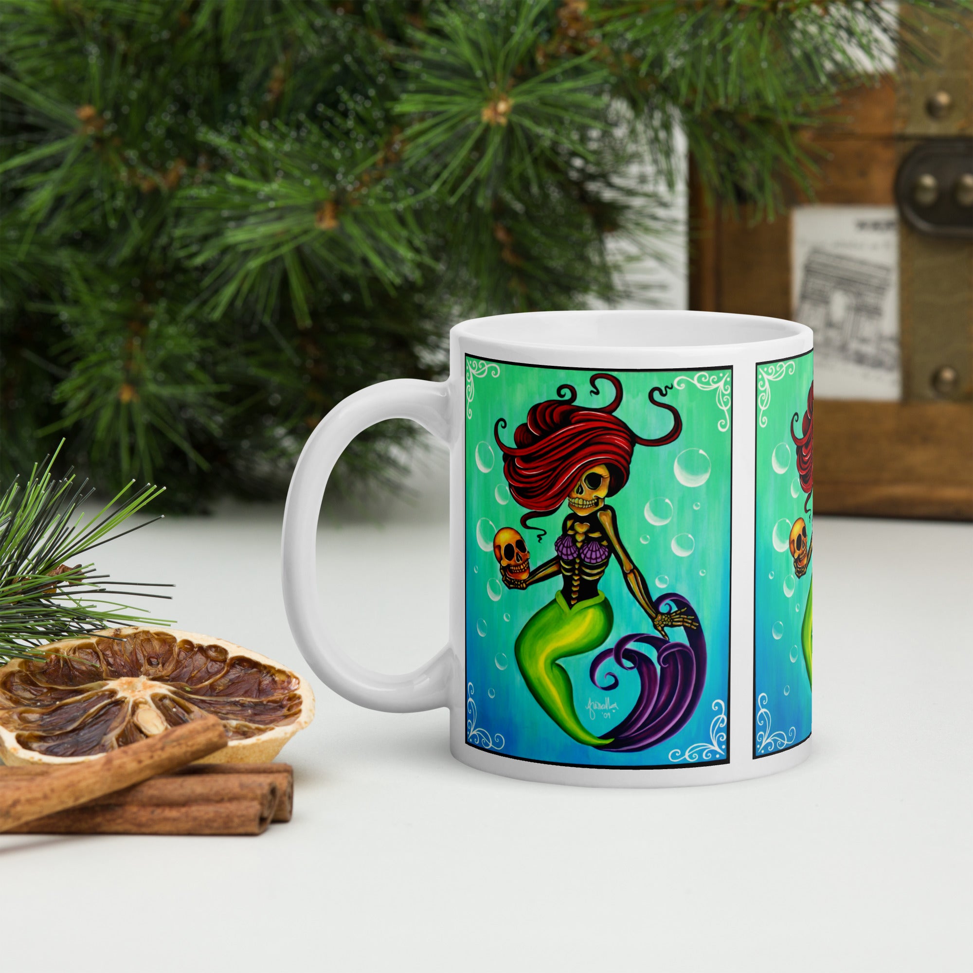 “La Sirena” White glossy mug