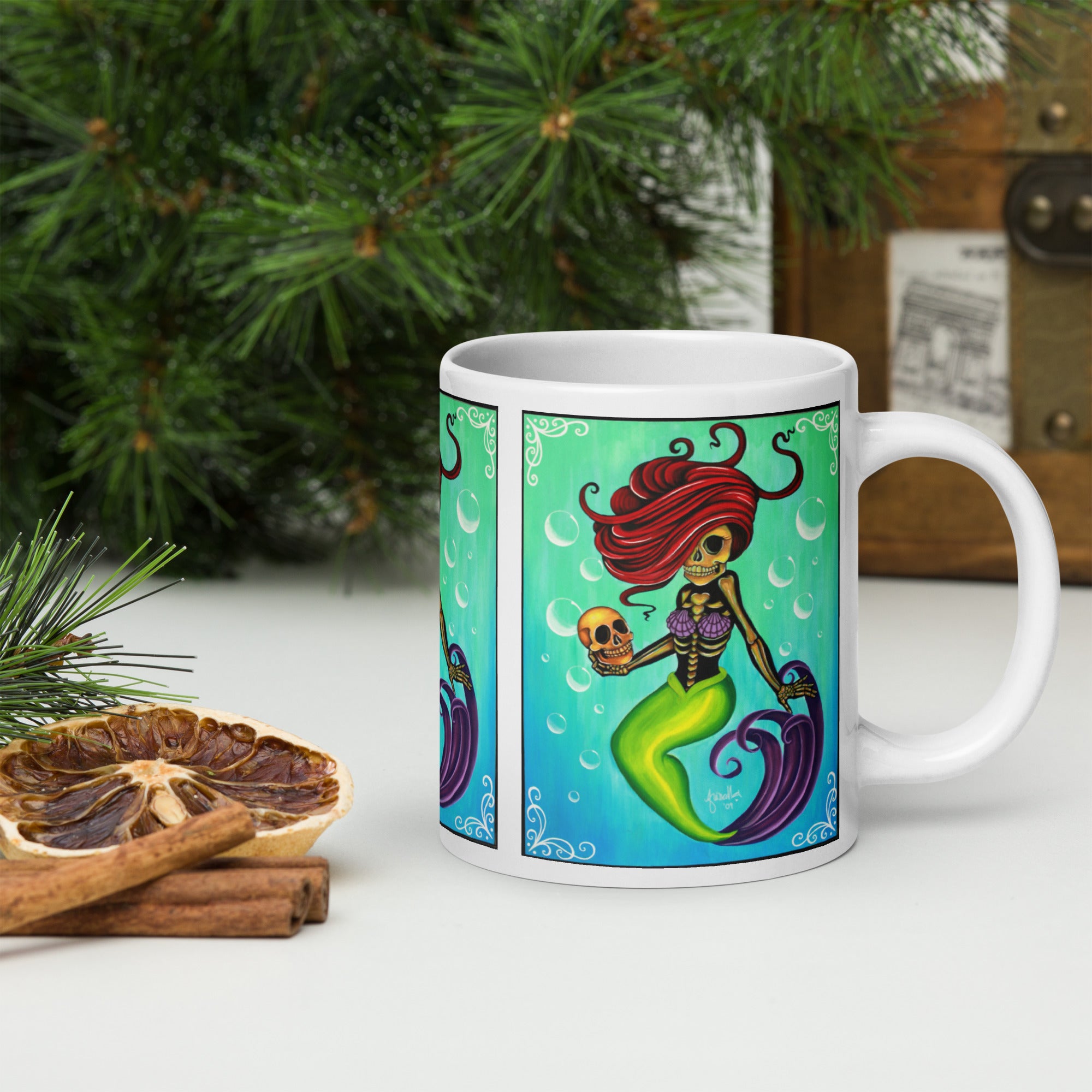 “La Sirena” White glossy mug